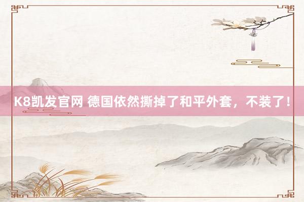 K8凯发官网 德国依然撕掉了和平外套，不装了！