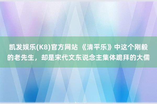 凯发娱乐(K8)官方网站 《清平乐》中这个刚毅的老先生，却是宋代文东说念主集体跪拜的大儒