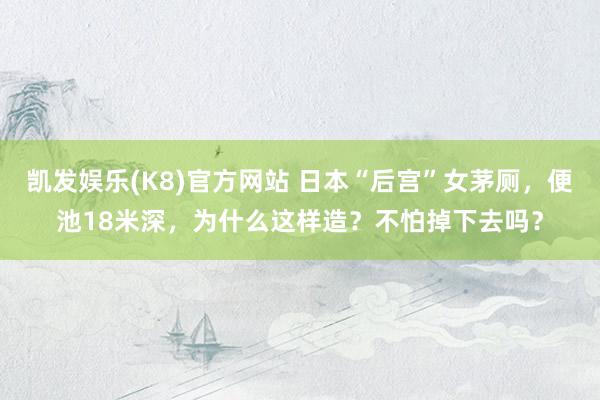 凯发娱乐(K8)官方网站 日本“后宫”女茅厕，便池18米深，为什么这样造？不怕掉下去吗？