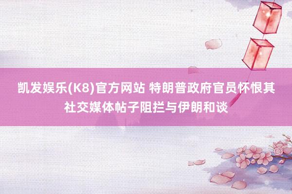 凯发娱乐(K8)官方网站 特朗普政府官员怀恨其社交媒体帖子阻拦与伊朗和谈