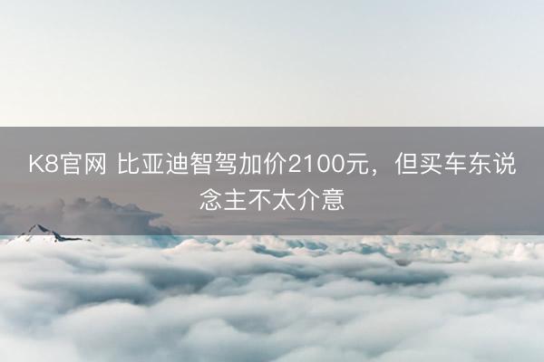K8官网 比亚迪智驾加价2100元，但买车东说念主不太介意