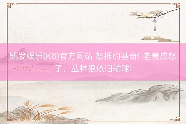 凯发娱乐(K8)官方网站 怒推约基奇! 老羞成怒了，丛林狼依旧输球!